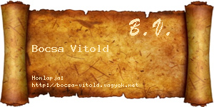 Bocsa Vitold névjegykártya